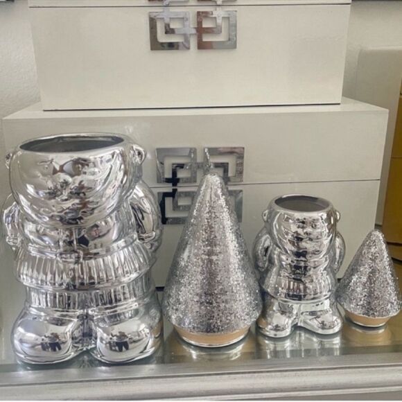 Set of 2 NEW Silver DW Home Gnome Candle 
SILVER SPRUCE Scented - Picture 15 of 16